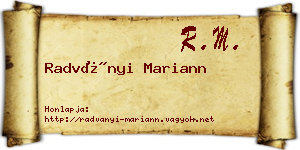 Radványi Mariann névjegykártya